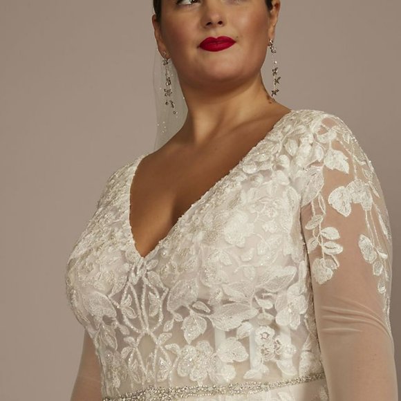 Galina | Dresses | Galina Signature Illusion Long Sleeve Wedding Dress